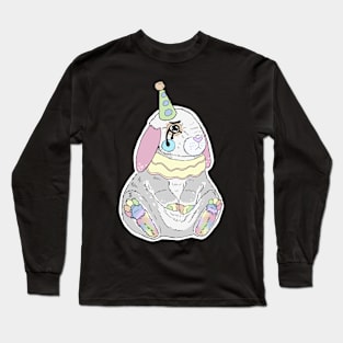 Lovely Clown Bunny || Rainbow Pastels || Unique Fun Animal Friends Long Sleeve T-Shirt